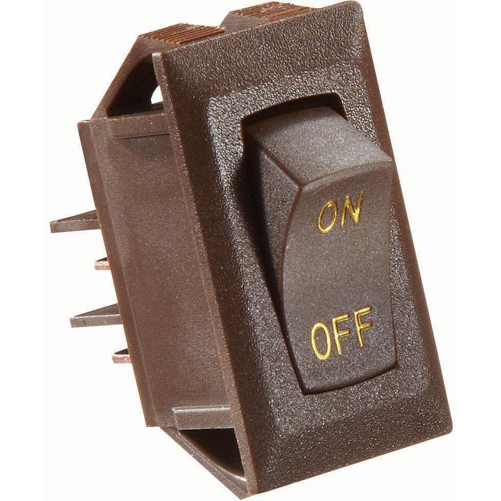 Rocker Switch 10 A, On/Off - SPST - Cut-Out .550" x 1.125"